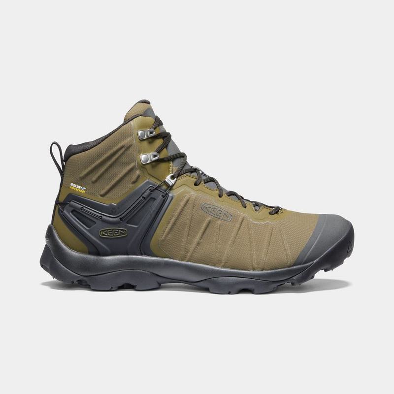 Botas De Montaña Keen Venture Mid Waterproof Para Hombre Verde Oliva/Negros - Botas Keen Mexico (904